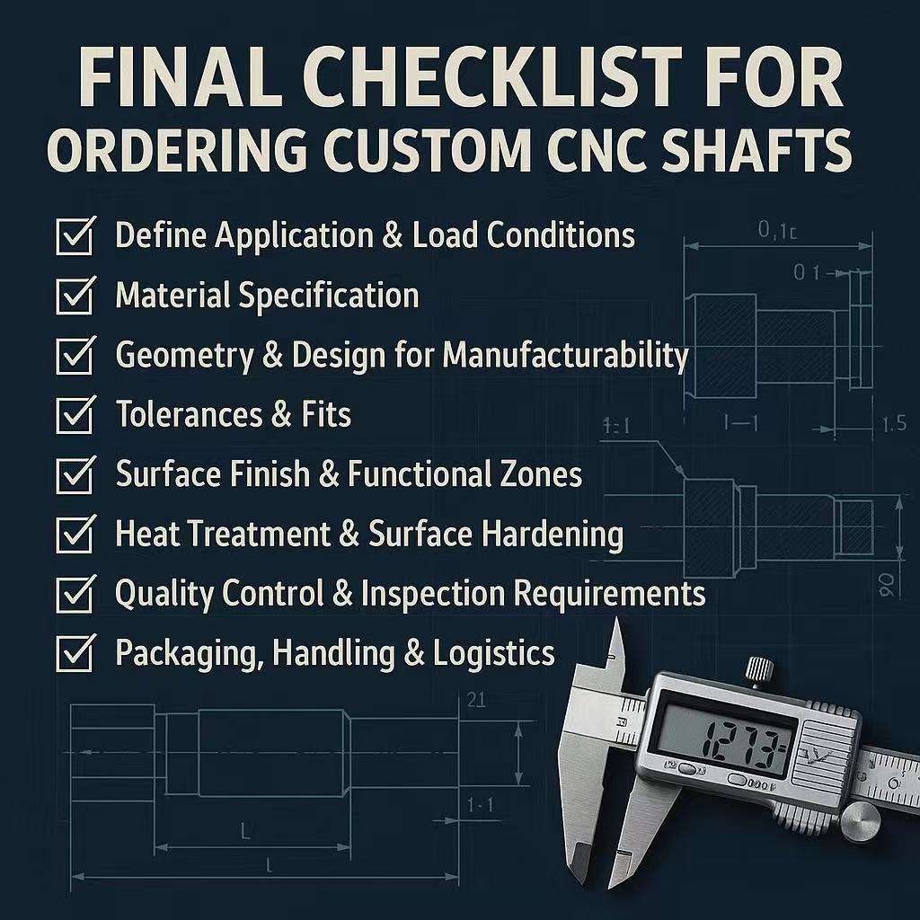 custom cnc shaft ordering checklist