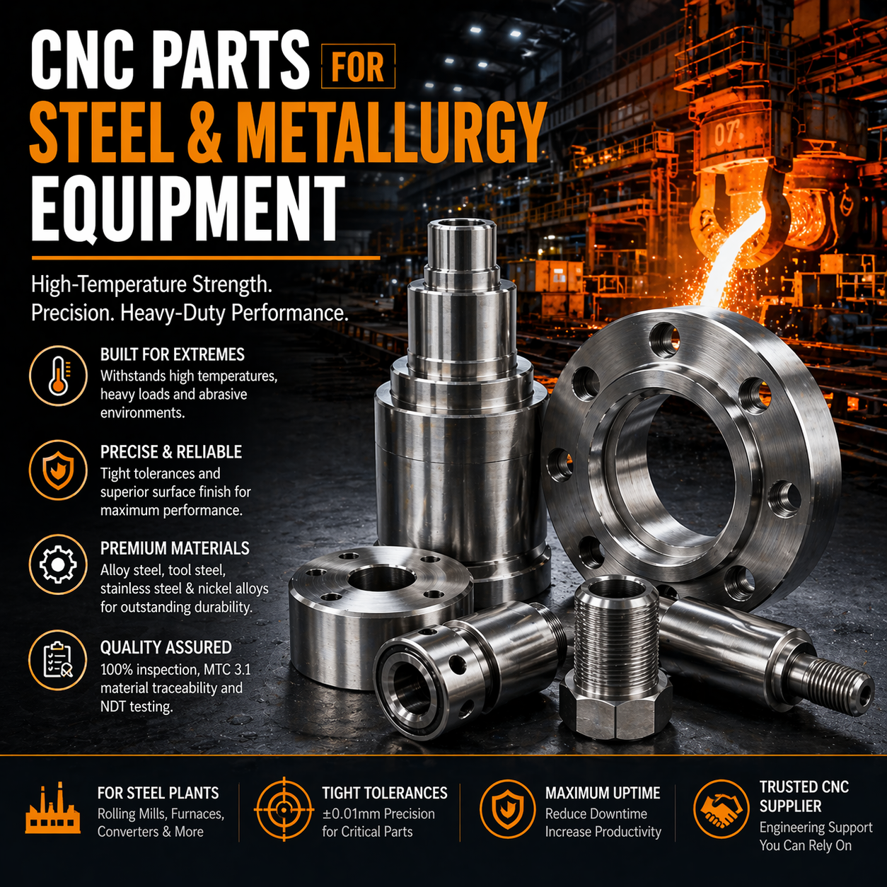 CNC Parts for Steel & Metallurgy Equipment