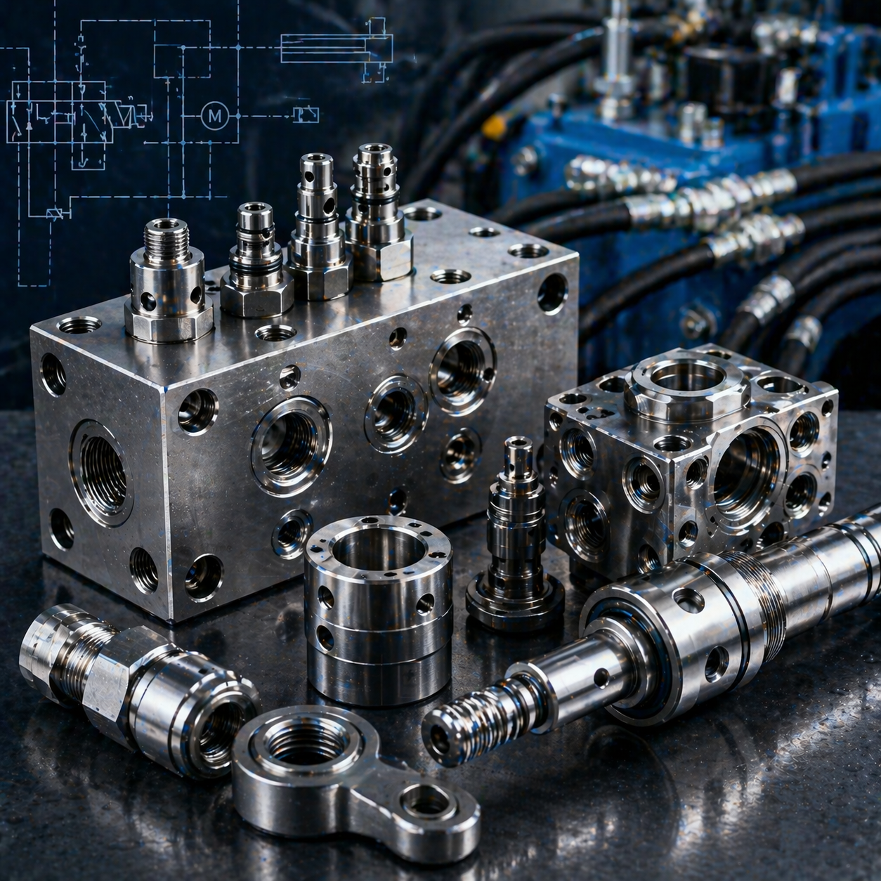 CNC machined hydraulic components CNC machined hydraulic components