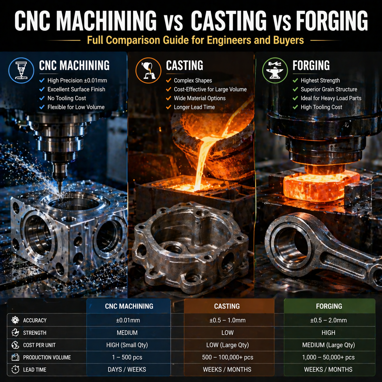 CNC Machining vs Casting vs Forging: Which Process Is Best for ...